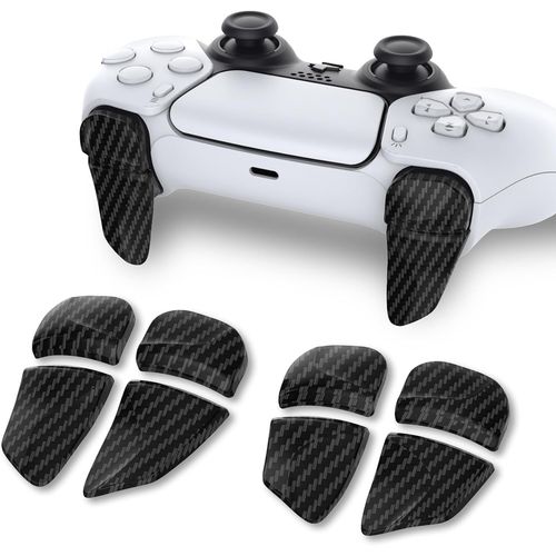 Kal-Bouton Manette Pour Ps5 Gchette Protection Pour Ps Portal,Trigger Stop Pour Ps5 Edge Controller Accessoires Extension2 Pairs-Fibre Carbone Graphite