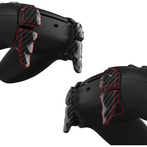 Kal-Bouton Protection Pour Ps5 Manette,Gchette Pour Ps5 Edge Controller Extension,Trigger Stop Pour Ps Portal Accessoires Rallonge Dune2 Pairs-Fibre Carbone Graphite