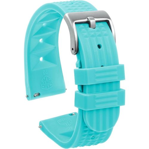 Kal-Bracelet De Montre Gaufr En Caoutchouc, Bracelet De Montre En Caoutchouc Souple, Bracelets De Montre De Rechange tanches Avec Deux Boucles De Fixation Pour Hommes Et Femmes