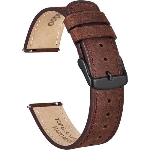 Kal-Bracelets De Montre En Cuir De Cheval Fou Pour Hommes Femmes, Bande De Remplacement Vintage  Dgagement Rapide De 18 Mm 20 Mm 22 Mm Avec Acier Inoxydable