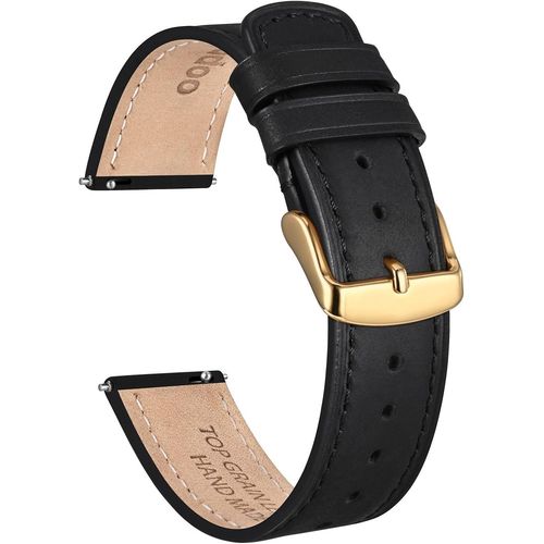 Kal-Bracelets De Montre En Cuir De Cheval Fou Pour Hommes Femmes, Bande De Remplacement Vintage  Dgagement Rapide De 18 Mm 20 Mm 22 Mm Avec Acier Inoxydable