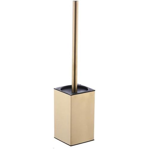 Kal-Brosse Wc Et Support En Acier Inoxydable, Autoportant, Long Manche, Ensemble De Brosse Wc Carre, Nettoyeur Robuste Pour Salle De Bain, Avec Brosse En Plastique Amovible (Dor)