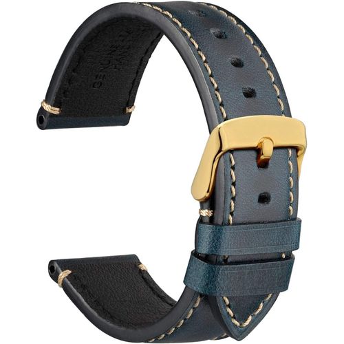Kal-Business Style Bracelet De Montre En Cuir, Boucle En Acier Inoxydable, 18 Mm 20 Mm 22 Mm 24 Mm