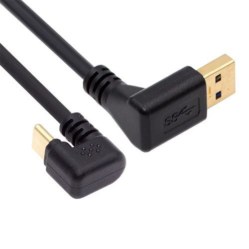 KAL-Cble de donnes d'alimentation USB 3.0 de type A vers type C mle vers mle 5 Gbit/s USB-C oppos en forme de U coud vers le bas