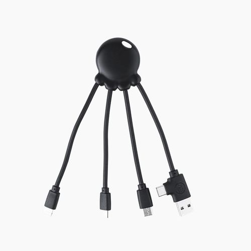 Kal-Cble Multi Usb 4 En 1 En Forme De Pieuvre - Chargeur Universel En Plastique Recycl Issue Des Ocans - Prise Usb, Usb-C, Lightning, Micro Usb - Compatible Avec Tous Les Smartphone - Octopus Obp