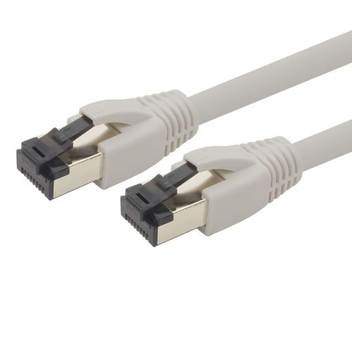 KAL-Cble Rseau Cat 8 De 7,5 M Cble Cat8 Gris - 1 Pice Cat.8 Lan 2000 Mhz 40 Gbit S 40Gbase-T Poe+ Patch Cable Cble Ethernet Lszh