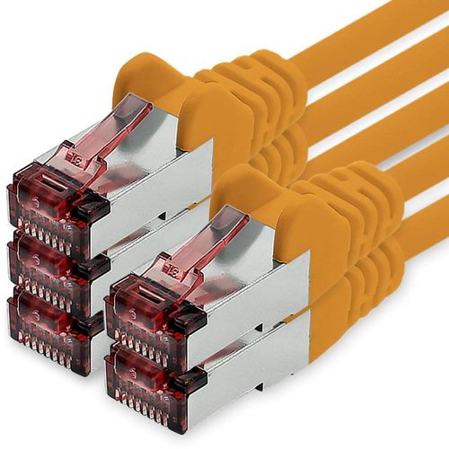 KAL-Cble Rseau Cat6 5 X 2 M Orange Cble Ethernet Lankabel Cble Rseau Cat6 Lan Cble Patch Sftp Pimf 1000 Mbits
