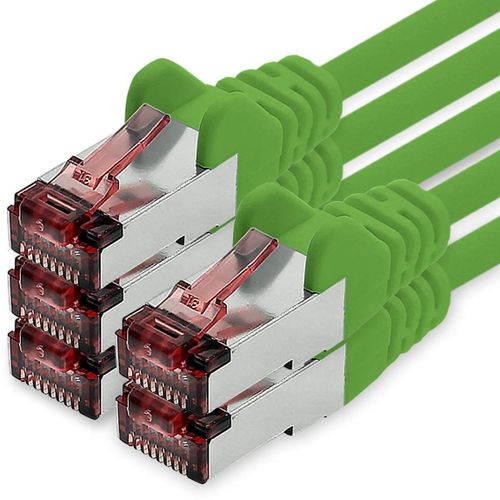 KAL-Cble Rseau Cat6 5 X 2 M Vert Cble Ethernet Lankabel Cble Rseau Cat6 Lan Cble Patch Sftp Pimf 1000 Mbit S