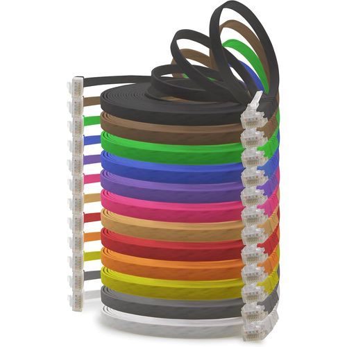 KAL-Cble Rseau Cat6 Cat 6 Plat Flat Slim - 12X 0,25M