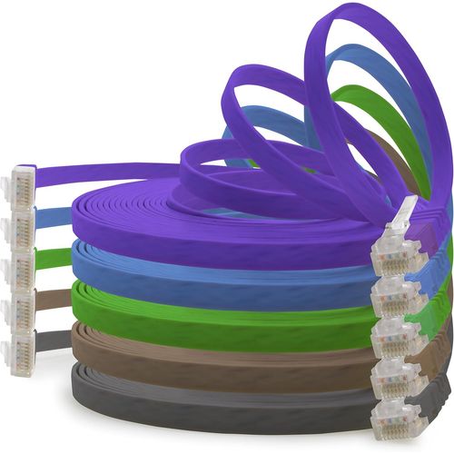 KAL-Cble Rseau Cat6 Cat 6 Plat Flat Slim - 5X 0,5M