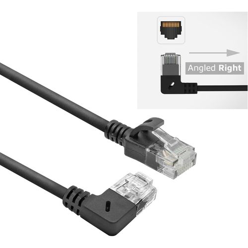 KAL-Cble Rseau Cat6A Coud  90 Vers La Droite, U/Utp Lszh - Cble Lan Fin De 3,6 Mm