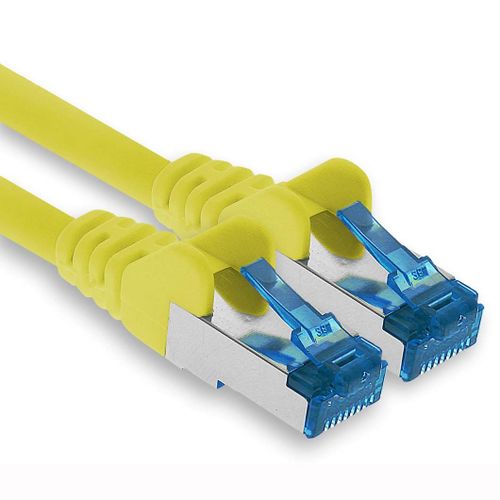 KAL-Cble Rseau Ethernet Gigabit Lan Cat.6A Cat6 Cat6A 2 M, Cble Patch Rj45 10 Gb/S Sftp Pimf Jaune - 1 Pice