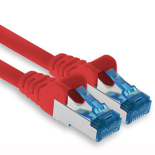 KAL-Cble Rseau Ethernet Gigabit Lan Cat.6A Cat6 Cat6A 2 M, Cble Patch Rj45 10 Gb/S Sftp Pimf Rouge - 1 Pice