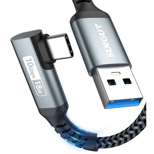 KAL-Cble USB C, 0,3 m Cble USB C 90 Degrs Angle Nylon USB vers USB C Compatible avec iPhone 16/15 Pro Max, Galaxy S24/S23/S22, P30 Lite