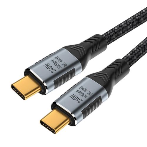 KAL-Cble USB-C 240 W USB4 de 50 cm 40 Gbit/s USB3.1 100 W 8K @ 60 Hz 5K USB 4.0 Type-C vers mle de type C - Prend en charge les donnes et l'alimentation vido