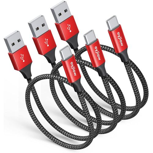 KAL-Cble USB C Court [0.5M, Lot de 3] Cble USB C Charge Rapide 50cm 3A Type C Tress iPhone 15 16 Carplay Cble pour A-pple CarPlay et Android Auto, Galaxy A55 A35 A15 A54 A15 A25 S24 S23,Pixel 9,P