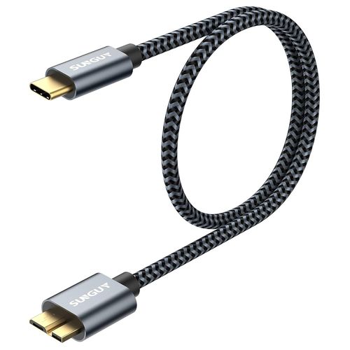 KAL-Cble USB C vers Micro B, 0.5m 10Gbps USB 3.1 Cable disque dur externe USB C Compatible avec Toshiba, Seagate, WD, Disque Dur, Galaxy S5 Note 3, HDD
