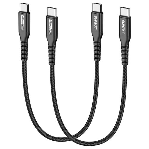 KAL-Cable USB C vers USB C, 2 pices 0.3m PD 60W Cable USB Type C charge rapide pour iPhone 16/15 Pro Max, MacBook Pro, iPad Pro 2020, MacBook Air, Galaxy S24 S23, Huawei P30, Xiaomi-Noir