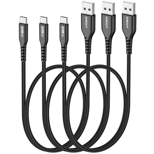 KAL-Cable USB vers USB C, 3 pices 0.5m 3A Cable USB C Charge Rapide, Cable USB Type C compatible avec iPhone 16/15 Series, Galaxy S23/S22/S21, Google Pixel 8/8 Pro, appareils USB C-Noir