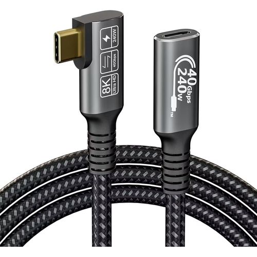KAL-Cble USB4 d'extension, avec cble Thunderbolt 4, 240 W, cble de charge 40 Gbps, cble de donnes 8K @ 60 Hz HDR, PD3.1 Data Transfer with External SSD eGPU