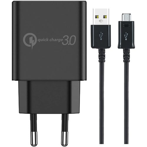 Kal-Chargeur Rapide 18 W Pour Samsung Galaxy Tab A10.1/A 7.0 (2016) - Cble De Charge Micro Usb 1,5 M - Adaptateur Secteur Pour Samsung Galaxy S7 S7 Edge S6 S5 A10 A03 A02 A01 A6 A6+ 2018 Xcover 4 3