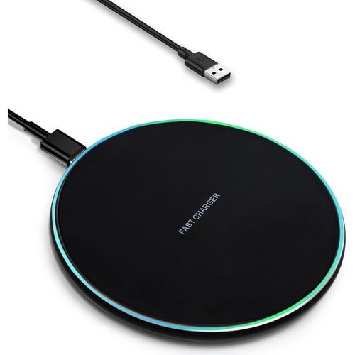 Kal-Chargeur Sans Fil Avec Voyant Lumineux, Tapis De Charge Sans Fil Rapide Avec Cble Usb-C Intgr, Certifi Qi 15 W Max Compatible Avec Iphone 15/14/13/12/Xs, Samsung Galaxy S24/S23 Huawei