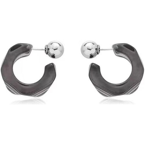 Kal-Chunky Rsine Hoop Boucles D'oreilles Acrylique C-Shape Boucles D'oreilles Devant Dos Boucles D'oreilles pais Acrylique Rsine Gomtrique Boucles D'oreilles Bijoux Pour Femmes Filles