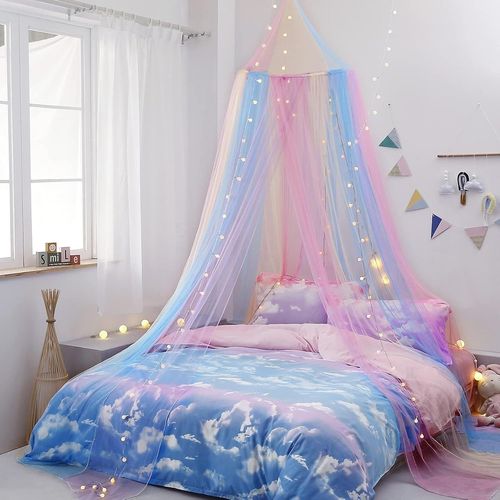 Kal-Ciel De Lit Arc-En-Ciel Princesse : 1 Ensemble De Moustiquaire De Dme Pour Filles, Moustiquaire En Polyester Robuste, Pour Chambre D'enfant Et Utilisation En Extrieur (Taille : 60 X 250 X