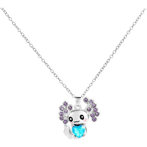 Kal-Collier Axolotl Pour Filles Femmes, Mignon Pendentif En Cristal Axolotl Strass Bleu Breloque Collier Axolotl Bijoux Cadeau Pour L'obtention D'un Diplme Un Anniversaire Nol Thanksgiving