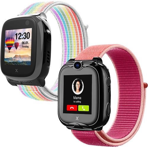 Kal-Compatible Avec Xplora Lot De 2 Bracelets De Rechange Pour Bracelet Xplora X5 / Xgo2 / Xgo3 - Bracelet De Rechange En Nylon Pour Xplora X5 Play/Xgo 2 / Xgo 3 - Cadeau Pour Fille Garon