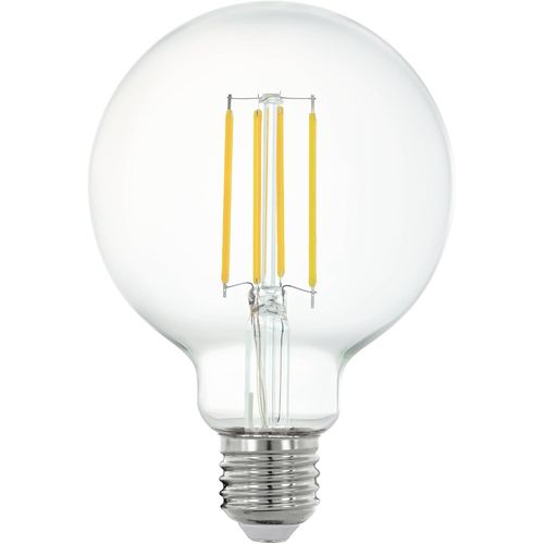 Kal-Connect.Z Ampoule Led E27 Connecte, G95, Zigbee, Contrlable Par Appli Et Commande Vocale, Dimmable, Blanc Neutre, 806 Lumens, 6 Watts, Transparent, Design Vintage