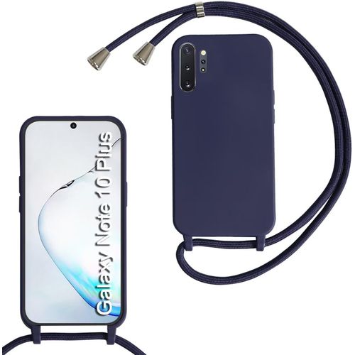 Kal-Coque Compatible Avec Samsung Galaxy Note10 Plus/Note10 Pro, Collier Pour tui Colliers De Cellulaire Mince Antichoc Rglable Lanyard Case Pu Bumper Pour Samsung Galaxy Note10 Plus, Bleu Marine