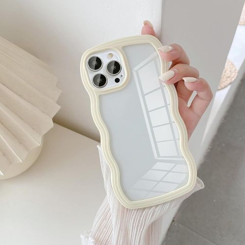 Kal-Coque Pour Iphone 14 Pro 6.1 Inch, Housse De Protection Wave Frame Etui Cristal Transparent Case Ultra Lger Et Mince Antichoc Tpu Bumper Cover Rsistant Aux Rayures - Jaune