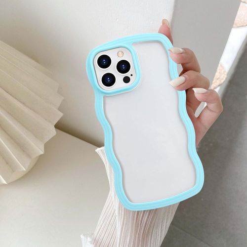 Kal-Coque Pour Iphone 14 Pro Max 6.7 Inch, Housse De Protection Wave Frame Etui Cristal Transparent Case Ultra Lger Et Mince Antichoc Tpu Bumper Cover Rsistant Aux Rayures - Bleu