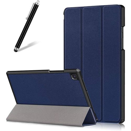 KAL-Coque Pour Samsung Galaxy Tab A7 2020 10.4 T500/T505/T507,tui Cuir  Rabat Mince Lger Avec Support Pliable,Rglable Multi-Angle Bquille Folio Flip Tablette Housse,Bleu Fonc