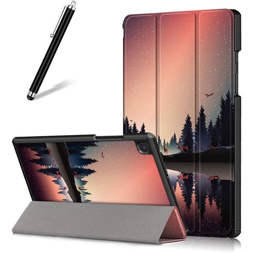 Kal-Coque Pour Samsung Galaxy Tab A7 2020 10.4 T500/T505/T507,tui Cuir  Rabat Mince Lger Avec Support Pliable,Rglable Multi-Angle Bquille Folio Flip Tablette Housse,Crpuscule