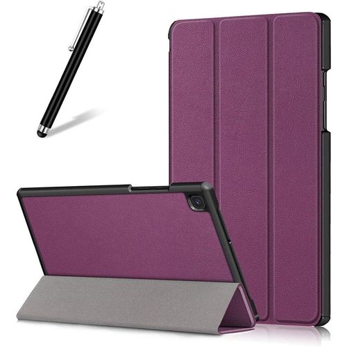 KAL-Coque Pour Samsung Galaxy Tab A7 2020 10.4 T500/T505/T507,tui Cuir  Rabat Mince Lger Avec Support Pliable,Rglable Multi-Angle Bquille Folio Flip Tablette Housse,Violet