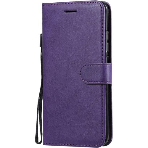Kal-Coque Pour Xiaomi Mi Note 10 Pro/Mi Note 10 / Mi Cc9 Pro, Pu En Cuir Coque Portefeuille tui Housse, Design Classique Tpu Coque Pour Xiaomi Mi Note 10 Pro/Mi Note 10 / Mi Cc9 Pro - Violet