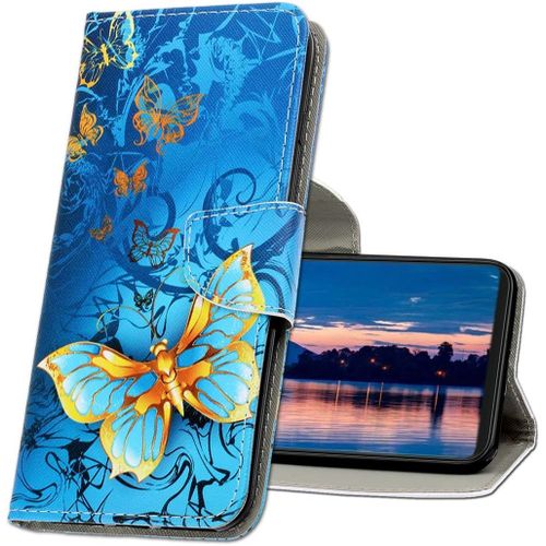 Kal-Coque Pour Xiaomi Redmi Note 10, Coque En Cuir Xiaomi Redmi Note 10s, tui Tlphone Redmi Note 10, Motif Color Imprim Housse Pour Xiaomi Redmi Note 10 4g / Note 10s. Xc1 Butterfly
