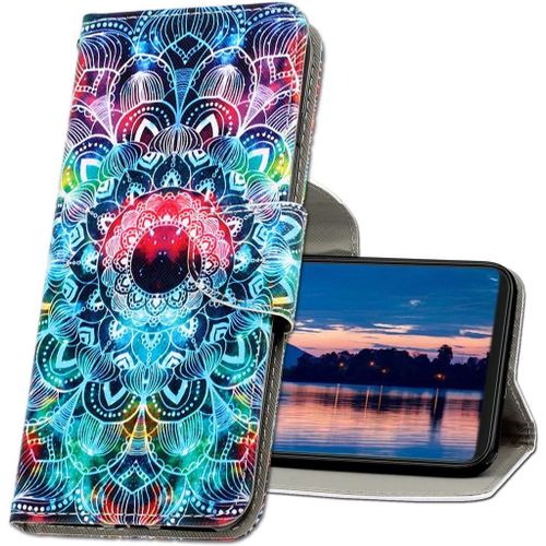 Kal-Coque Pour Xiaomi Redmi Note 10, Coque En Cuir Xiaomi Redmi Note 10s, tui Tlphone Redmi Note 10, Motif Color Imprim Housse Pour Xiaomi Redmi Note 10 4g / Note 10s. Xc1 Mandala
