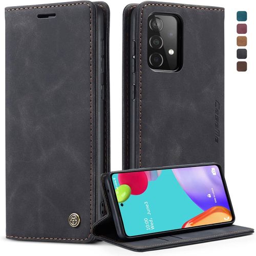 Kal-Coque Samsung Galaxy A52 5g/A52s 5g, Housse Antichoc En Cuir Pu Premium Fentes Cartes Etui Pochette De Portefeuille Avec Fonction Support Case  Rabat Pour Samsung Galaxy A52 5g/A52s 5g - Noir