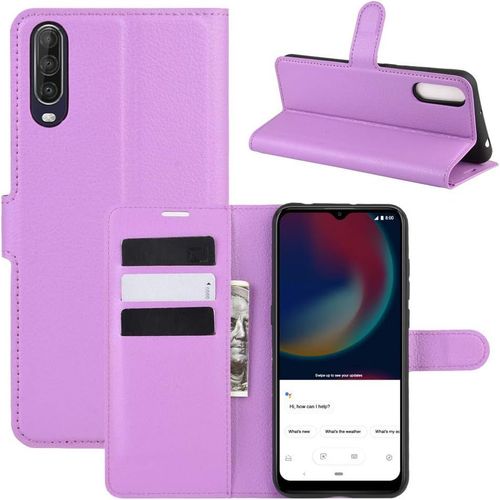 Kal-Coque Wiko View 4 / View 4 Lite, Antichoc Portefeuille tui Housse En Cuir  Rabat Flip Cover Case Avec Silicone Bumper, Porte Carte, Bquille, Boucle Magntique Pour Wiko View 4, Violet
