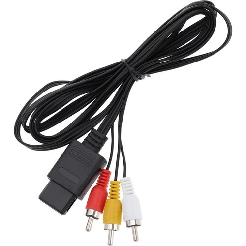 Kal-Cordon De Cble Vido Composite Av Remplacement Compatible Avec Nintendo 64 N64/ Gamecube/Snes Av Cordons De Cble De Rechange
