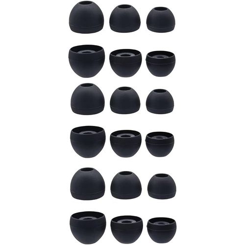 KAL-Coussinet En Silicone Pour couteurs 9 Paires (18 Pices), Embouts D'couteurs De Remplacement Compatible Avec La Plupart Des couteurs (Noir, S/M/L 3 Tailles)