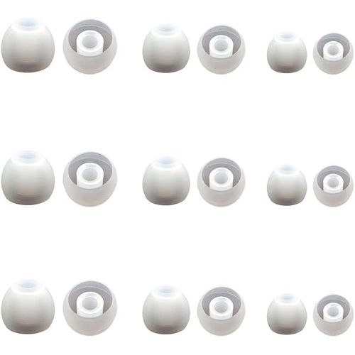 KAL-Coussinet En Silicone Pour couteurs 9 Paires (18 Pices), Embouts D'couteurs De Remplacement Compatible Avec La Plupart Des couteurs (Translucide, S/M/L 3 Tailles)
