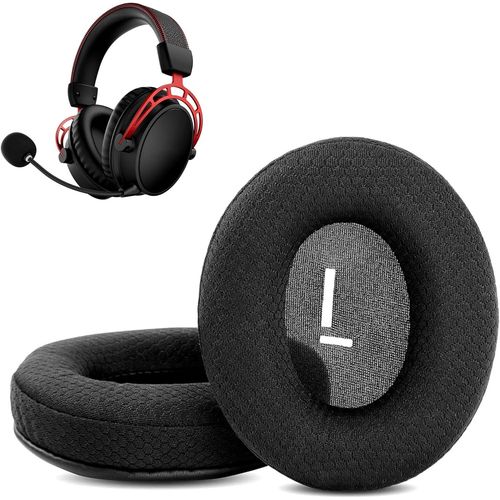 KAL-Coussinets Compatibles Avec Hyperx Cloud Alpha/Stinger/Flight/Flight S/Cloud I/Cloud Ii Casque Gaming Coussinets De Remplacement (Tissu Respirant/Mousse De Haute Qualit)