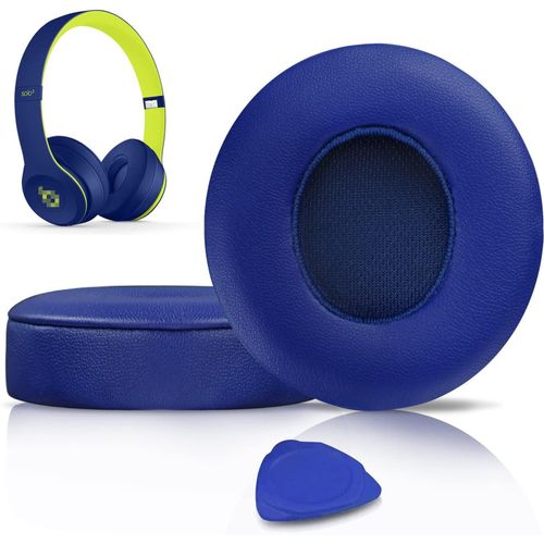 KAL-Coussinets D'Oreille, Oreillettes De Remplacement Pour Beats Solo 2 & Solo 3 Sans Fil Casque Supra-Auriculaire, Cache-Oreilles Couverts En Cuir Protine, Supression De Bruit Mousse  Mmoire