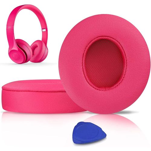 KAL-Coussinets D'Oreille, Oreillettes De Remplacement Pour Beats Solo 2 & Solo 3 Sans Fil Casque Supra-Auriculaire, Cache-Oreilles Couverts En Cuir Protine, Supression De Bruit Mousse  Mmoire