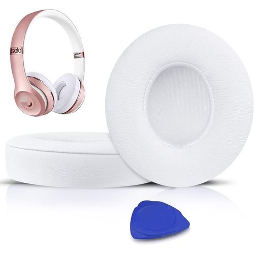 KAL-Coussinets D'Oreille, Oreillettes De Remplacement Pour Beats Solo 2 & Solo 3 Sans Fil Casque Supra-Auriculaire, Cache-Oreilles Couverts En Cuir Protine, Supression De Bruit Mousse  Mmoire