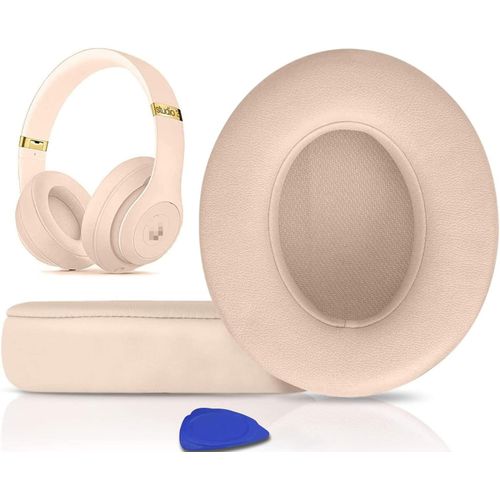 KAL-Coussinets D'Oreille, Oreillettes De Remplacement Pour Beats Studio 3 Et Studio 2 Casque Circum-Aural, Cache-Oreilles Couverts En Cuir Protine, Supression De Bruit Mousse  Mmoire